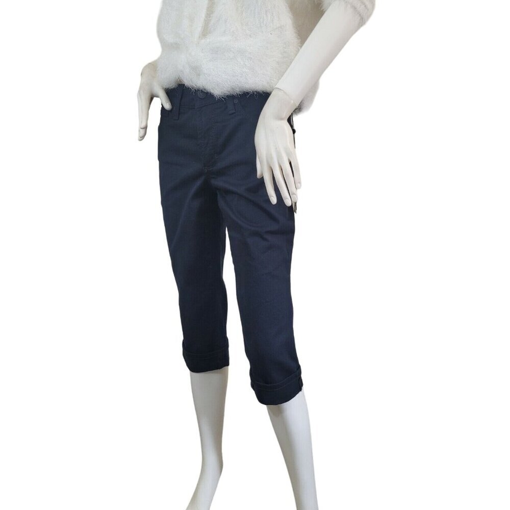 NYDJ Marilyn Crop Cuff Black Premium Denim Lift Tuck Jeans Size 2P-NEW (36) - Picture 7 of 12